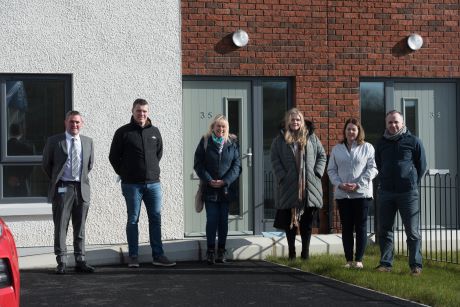 Donegal Co Council housing staff present during the letting of the new houses at Phase 1 Oak Meadows, Drumbar, Donegal Town.